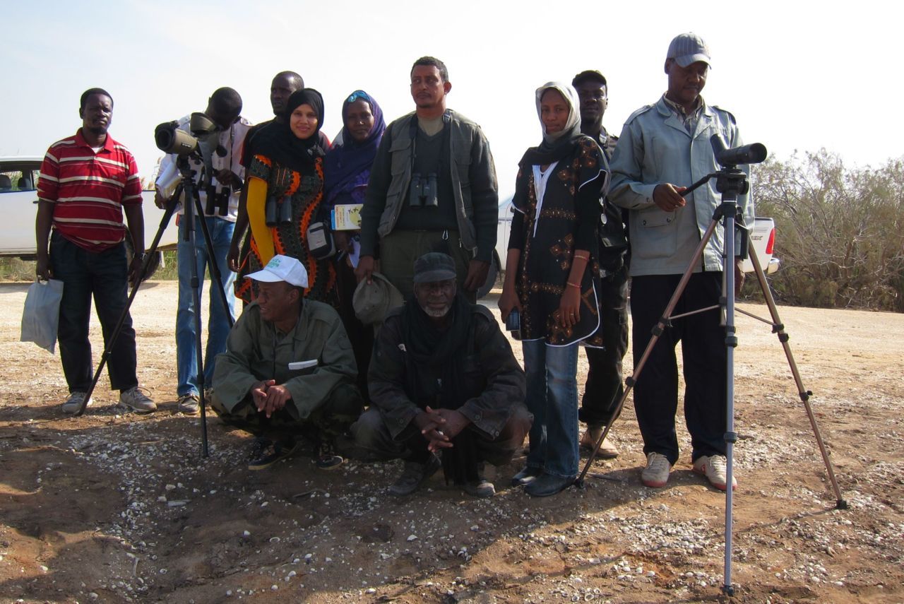 Watervogeltellers in Afrika (foto: Vogelbescherming Nederland)