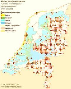 Verspreiding van de kleine voorjaarsspanner (bron: vlindernet)