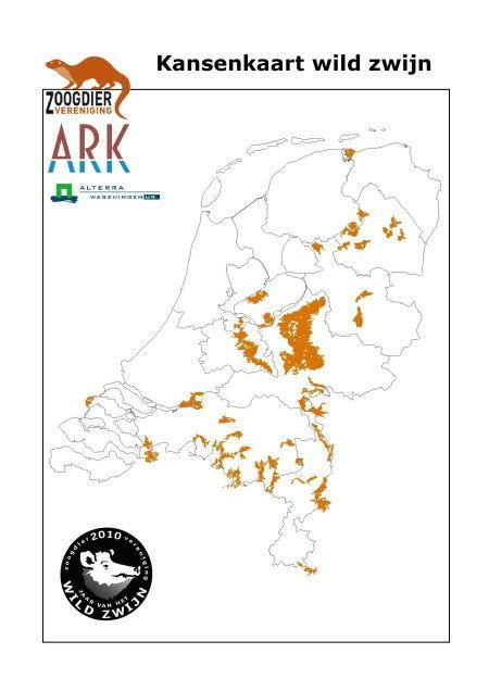 Kansenkaart wild zwijn (kaart: Zoogdiervereniging, ARK en Alterra Wageningen UR)