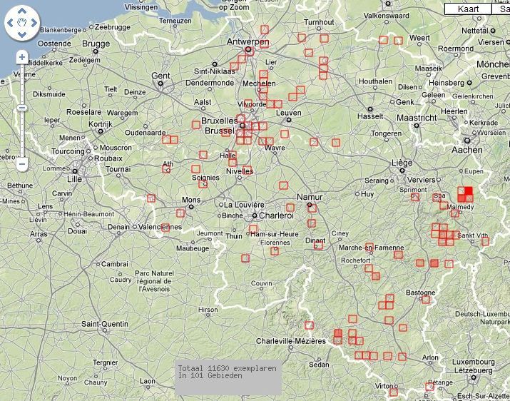 Op 13 november werden op 101 plaatsen in ons land Kraanvogels gemeld, goed voor samen 11.630 ex. (www.waarnemingen.be)