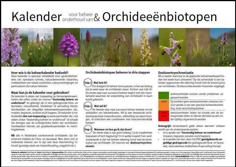 Kalender voor het beheren van orchideeënbiotopen (foto: Mark Meijrink)
