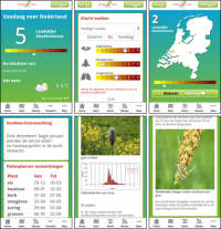 Screenshots van de Allergieradar App (Allergieradar.nl)