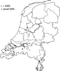 Vindplaatsen roodrandzandbij (kaart: EIS-Nederland)
