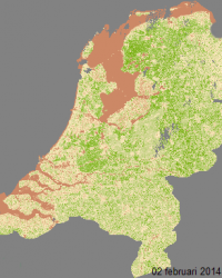 Groenmonitorbeeld van 2 februari 2014 (bron: Groenmonitor.nl)