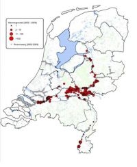 Verspreiding marmergrondel (bron: RAVON)